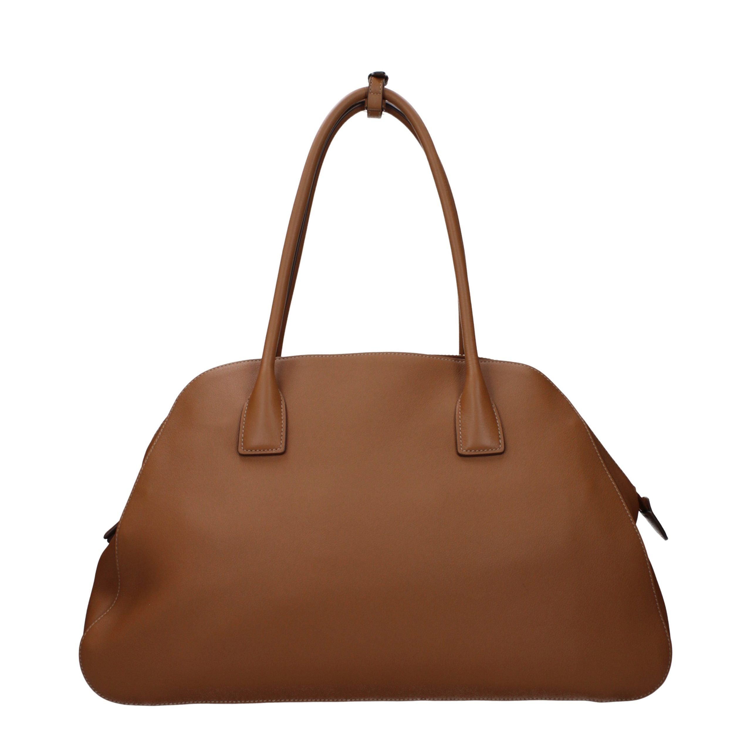Bolso de hombro Prada de cuero marrón