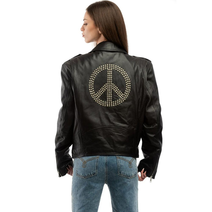 Moschino sort polyester skinnjakke