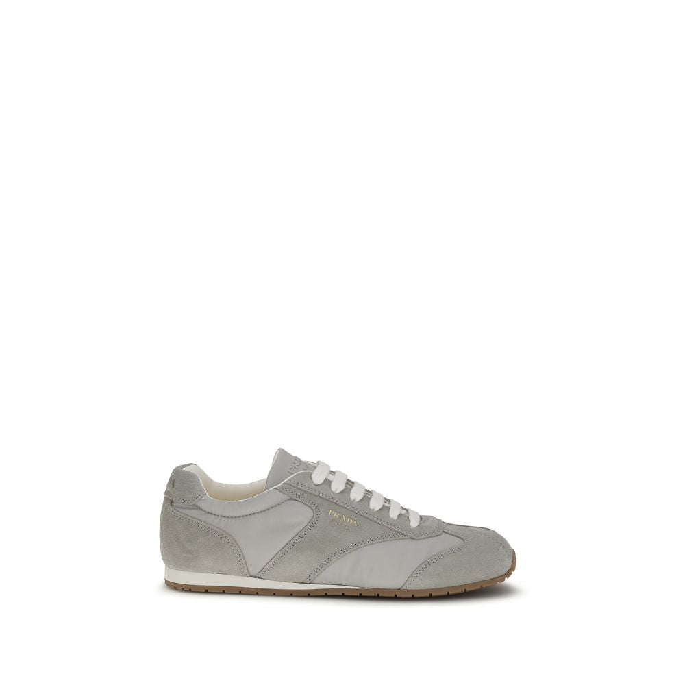 Prada grå kalveskinn Bos Taurus lave sneakers