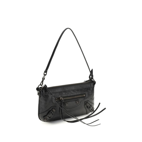 Balenciaga Black Lamb Ovis Aries Aries Shoulder Bag