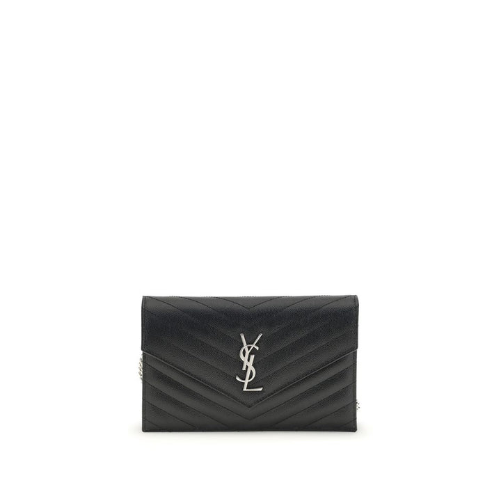 Saint Laurent Lommebok i sort kalveskinn
