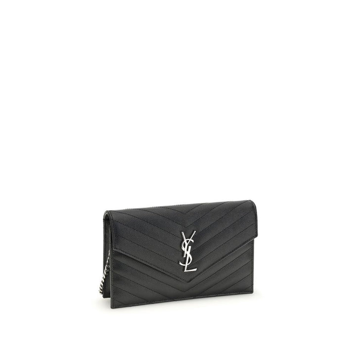 Saint Laurent Lommebok i sort kalveskinn