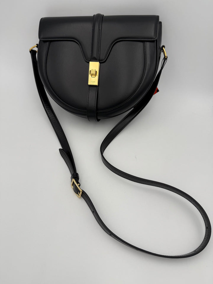 Celine CELINE Sac 16 Besace svart stor veske