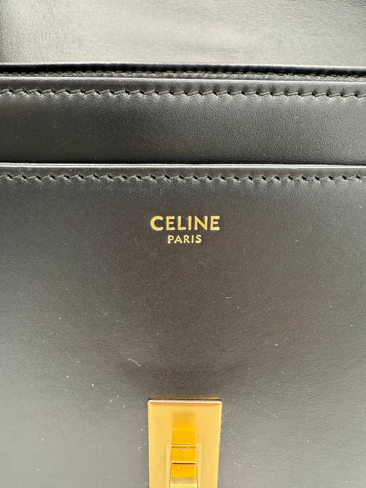 Celine CELINE Sac 16 Besace svart stor veske