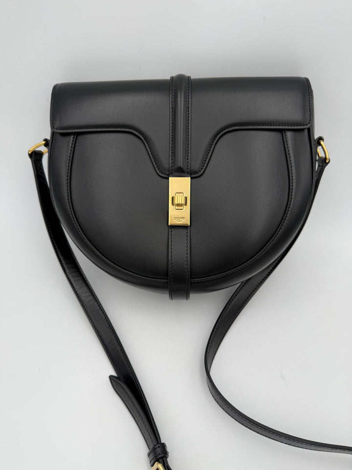 Celine CELINE Sac 16 Besace svart stor veske