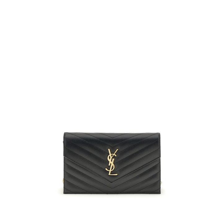 Saint Laurent lommebok i svart kalveskinn av Bos taurus