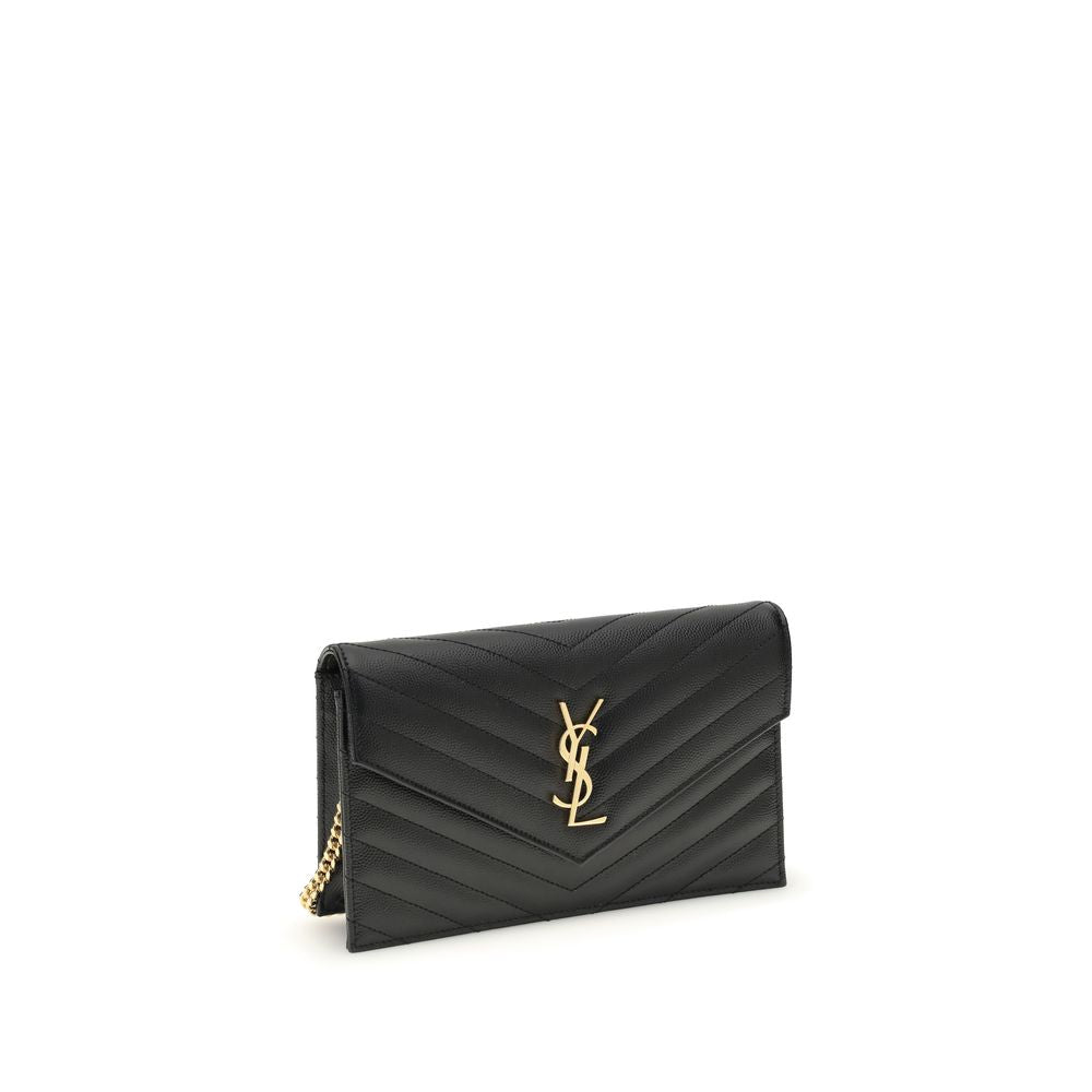 Saint Laurent lommebok i svart kalveskinn av Bos taurus