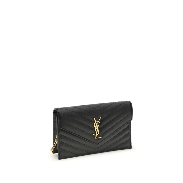 Saint Laurent lommebok i svart kalveskinn av Bos taurus
