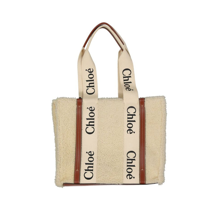 Chloé Beige veske i lammeskinn med pels