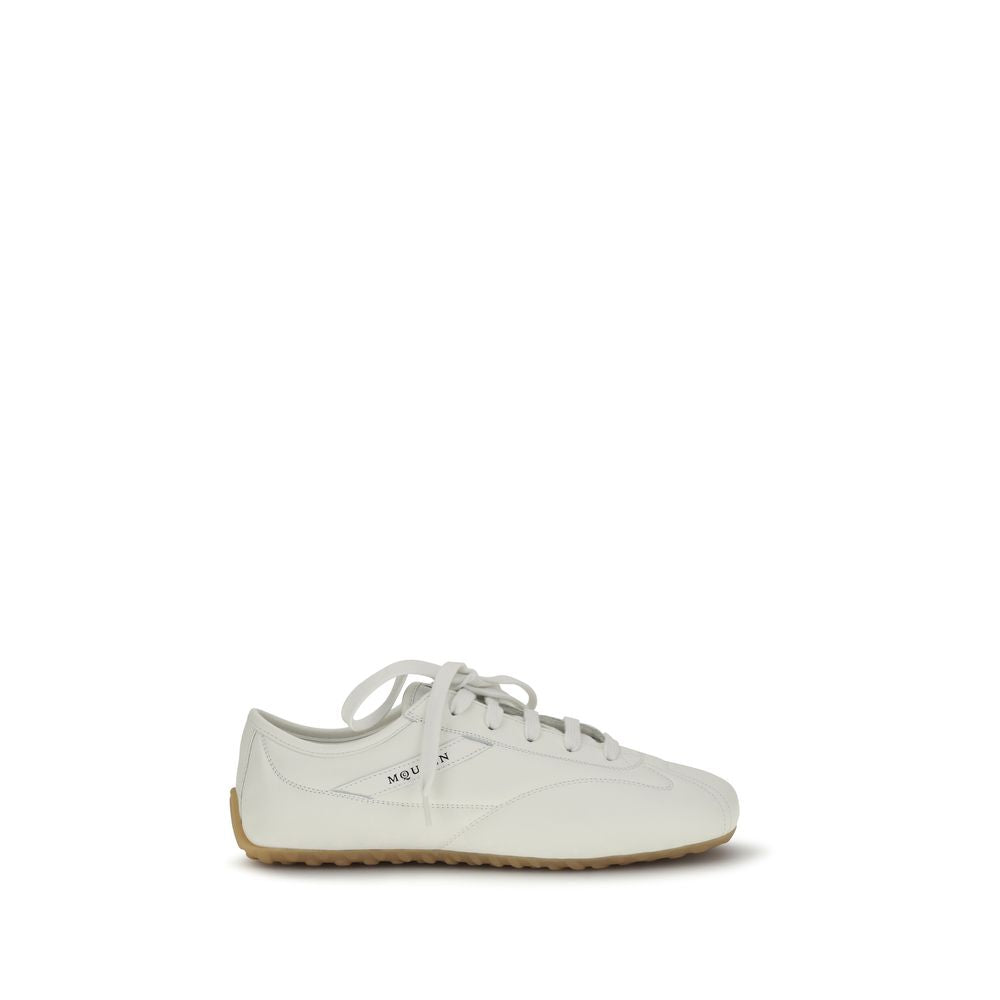 Alexander McQueen hvite kalveskinn Bos Taurus sportssneakers