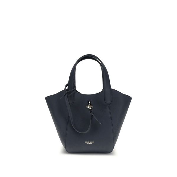 Giorgio Armani Blue Calf Leather Bos Taurus Handbag