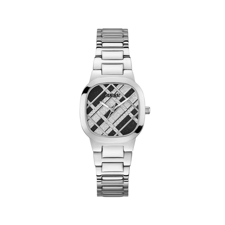 Guess Gray klokke med rustfri stålkasse og -lenke