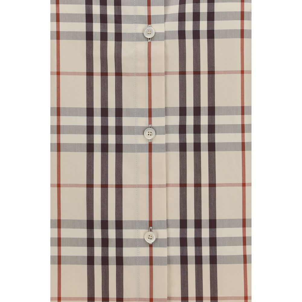 Burberry Beige Bomullsmønstret Skjorte