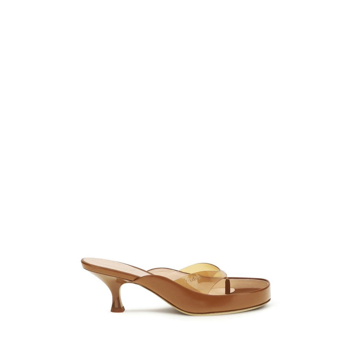 Chloé sandaler med stiletthæl i brunt kalveskinn (Bos Taurus)