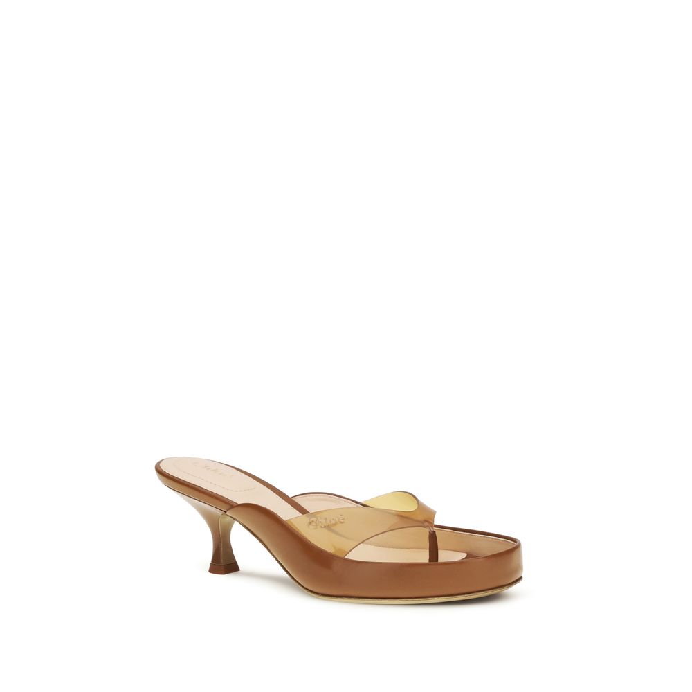 Chloé sandaler med stiletthæl i brunt kalveskinn (Bos Taurus)