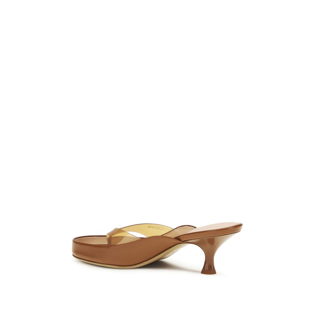 Chloé sandaler med stiletthæl i brunt kalveskinn (Bos Taurus)