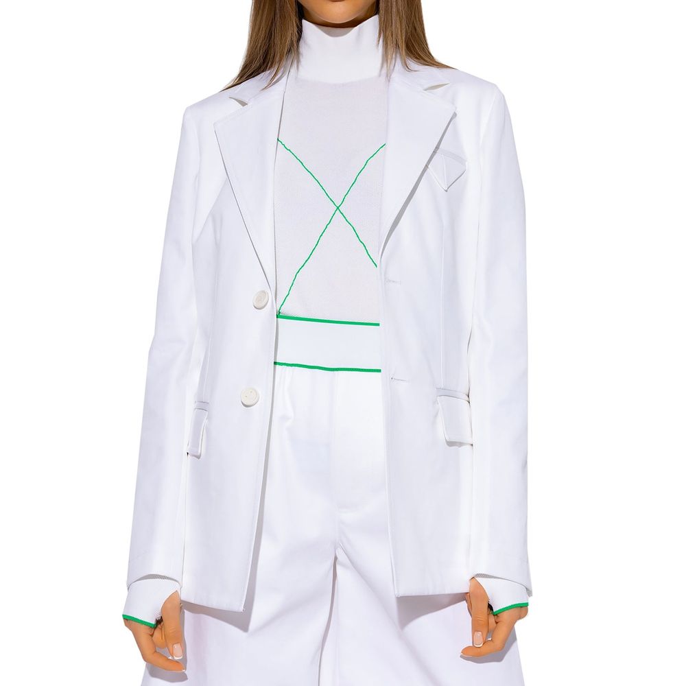 Bottega Veneta hvit blazer i bomull