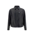 Chaqueta de cuero negra Prada