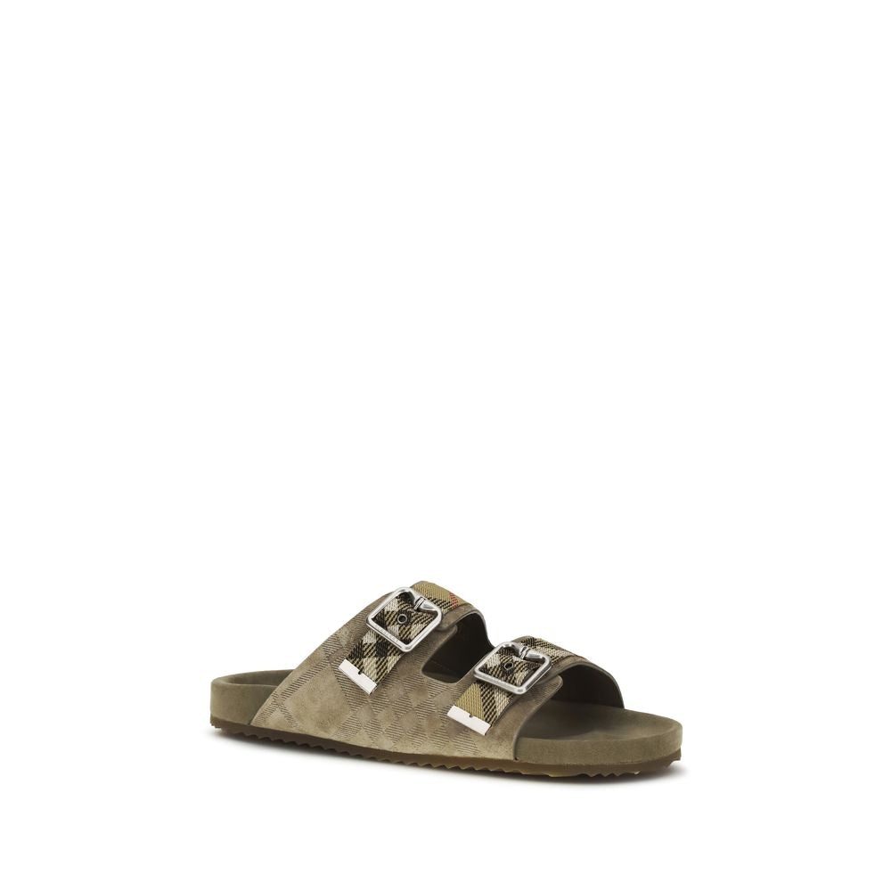 Burberry Beige Kalveskinn Flat Sandaler