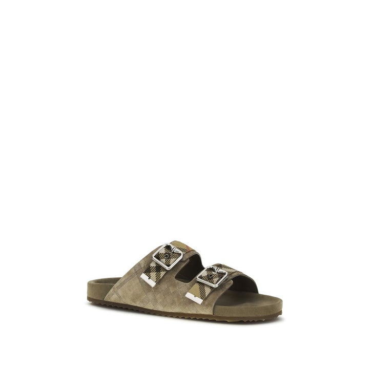 Burberry Beige Kalveskinn Flat Sandaler