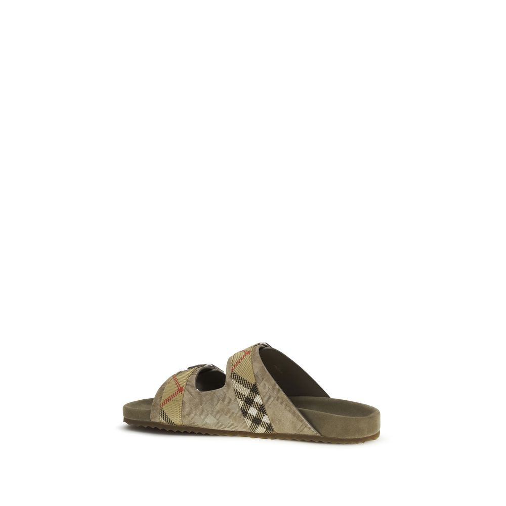 Burberry Beige Kalveskinn Flat Sandaler