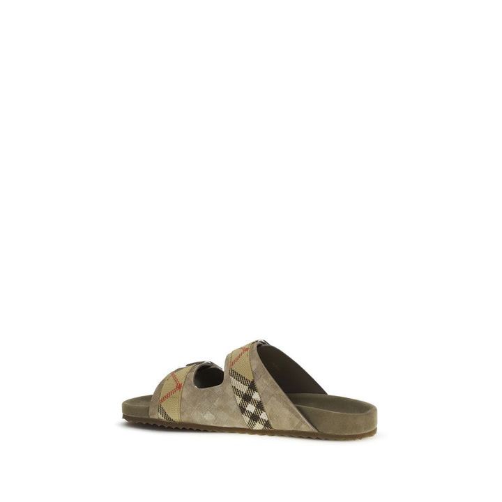 Burberry Beige Kalveskinn Flat Sandaler
