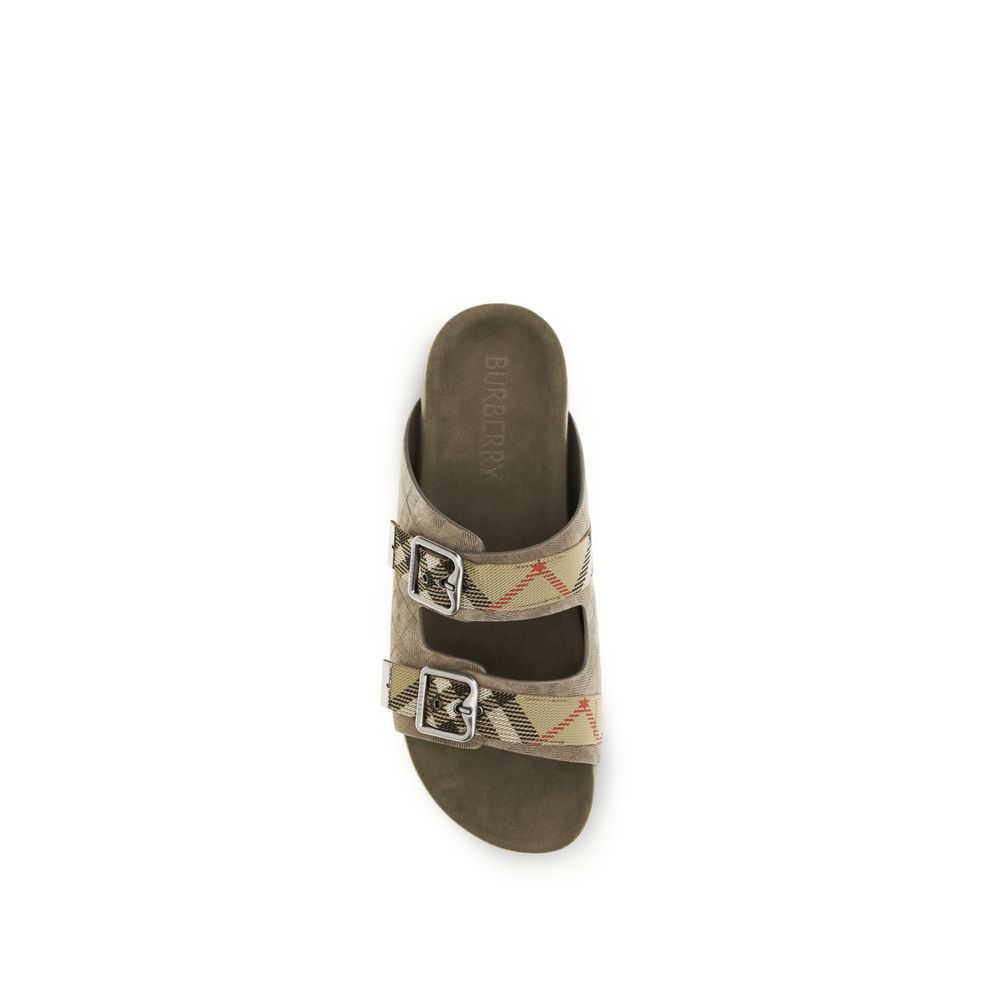Burberry Beige Kalveskinn Flat Sandaler