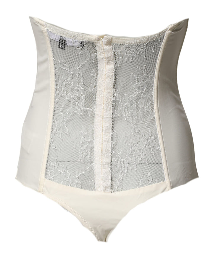 Elisabetta Franchi Off White Stroppløs Badedrakt Badetøy