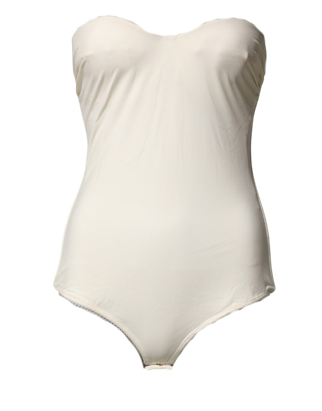Elisabetta Franchi Off White Stroppløs Badedrakt Badetøy