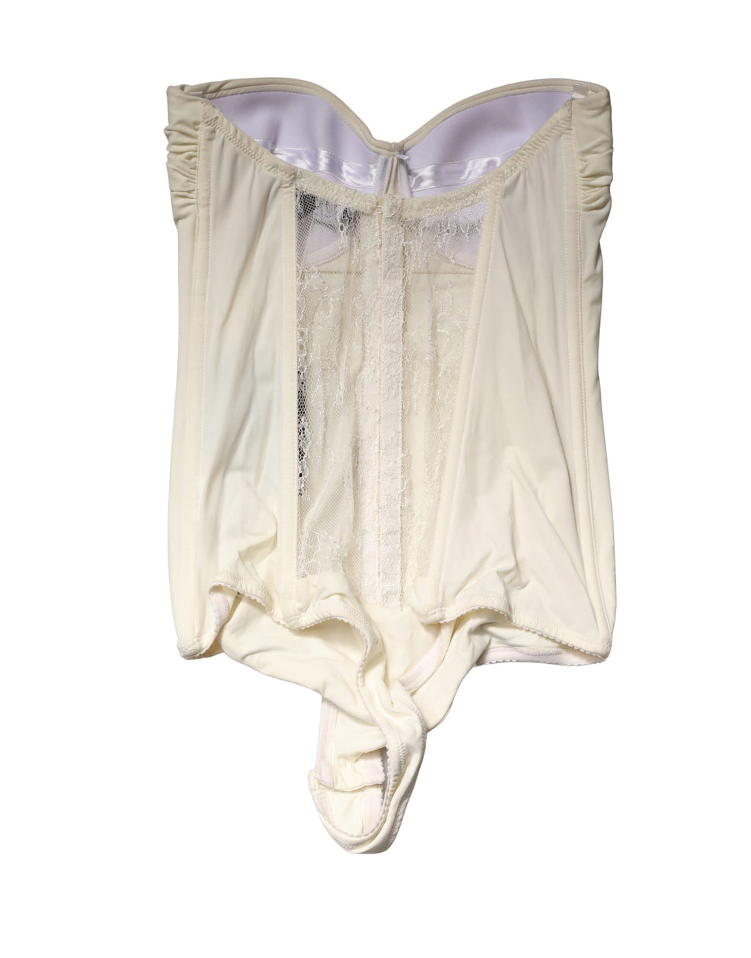 Elisabetta Franchi Off White Stroppløs Badedrakt Badetøy