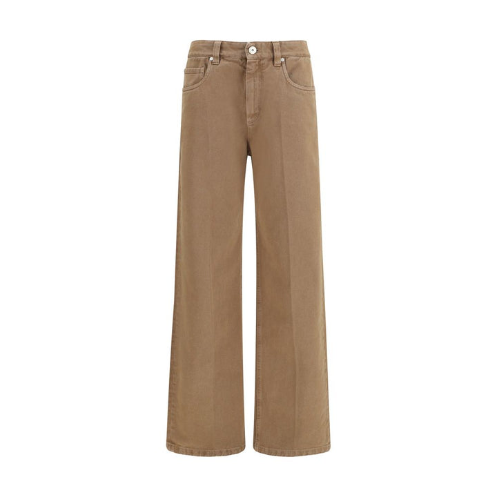 Brunello Cucinelli Brune Rettbeinte Jeans i Bomull