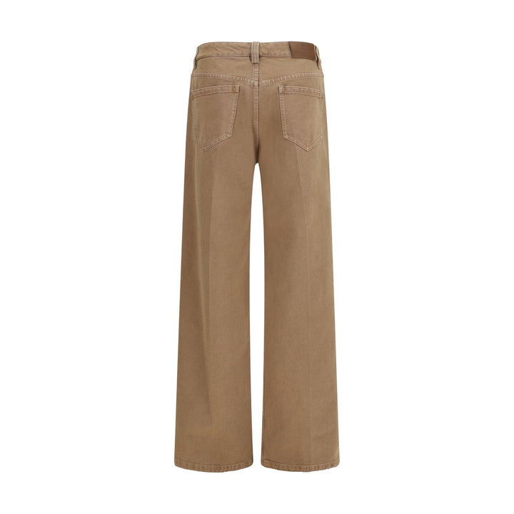Brunello Cucinelli Brune Rettbeinte Jeans i Bomull