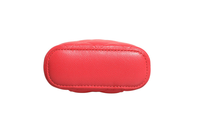 Chanel Red Caviar Quilted Small Vertical Coco Beauty Vanity Veske med Lenke