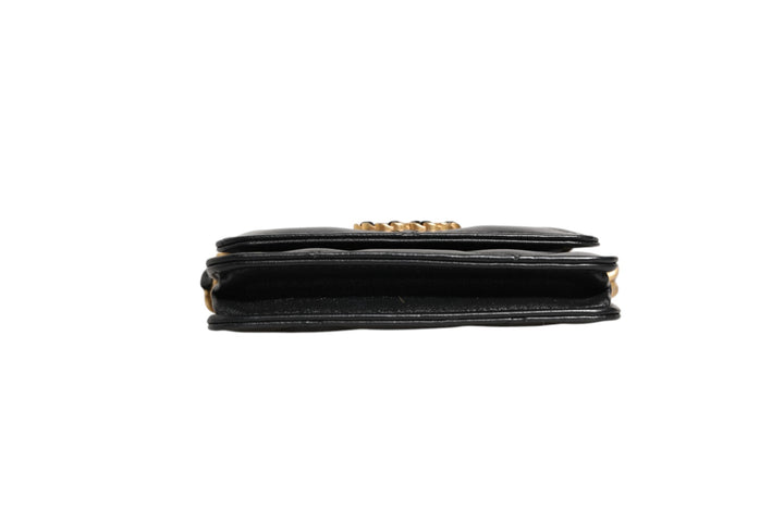 Chanel 19 Flap Coin Purse Quilted Leather Black Skulderveske