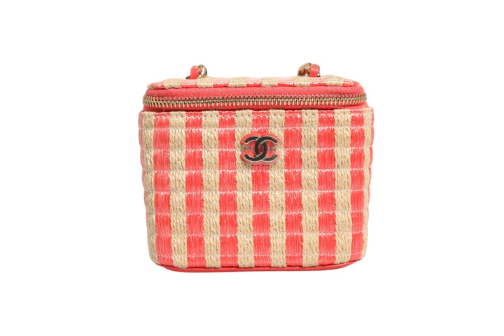 Chanel Raffia Jute stripet miniveske