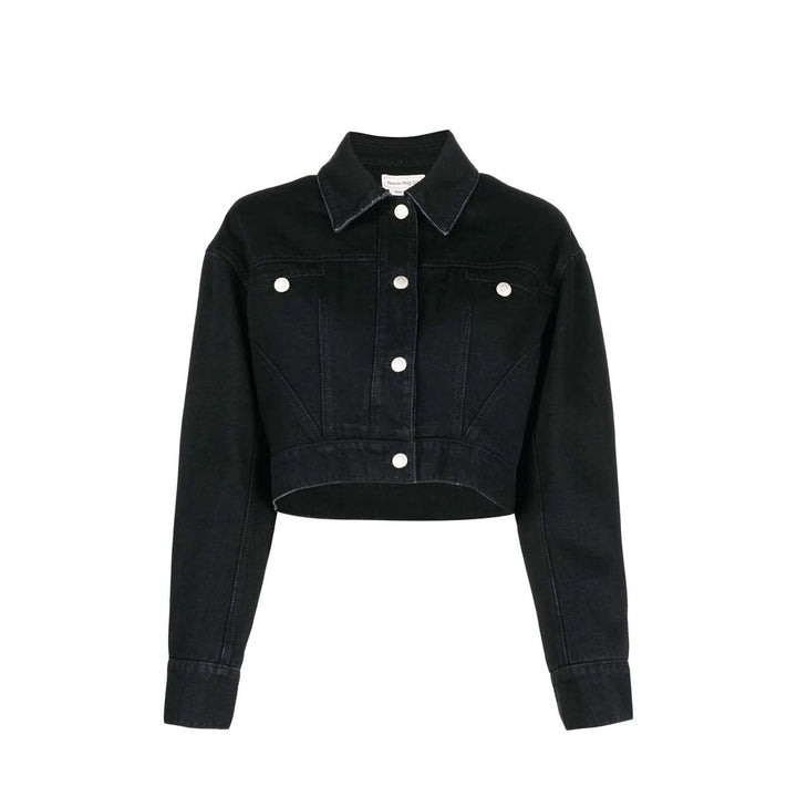 Alexander McQueen Svart Bomull Denimjakke