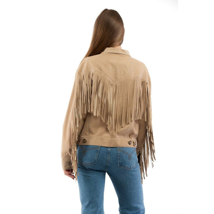Moschino Beige bomullsjakke i skinn
