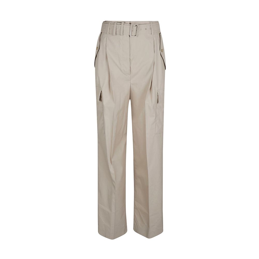 Pantalones cargo de algodón beige Prada