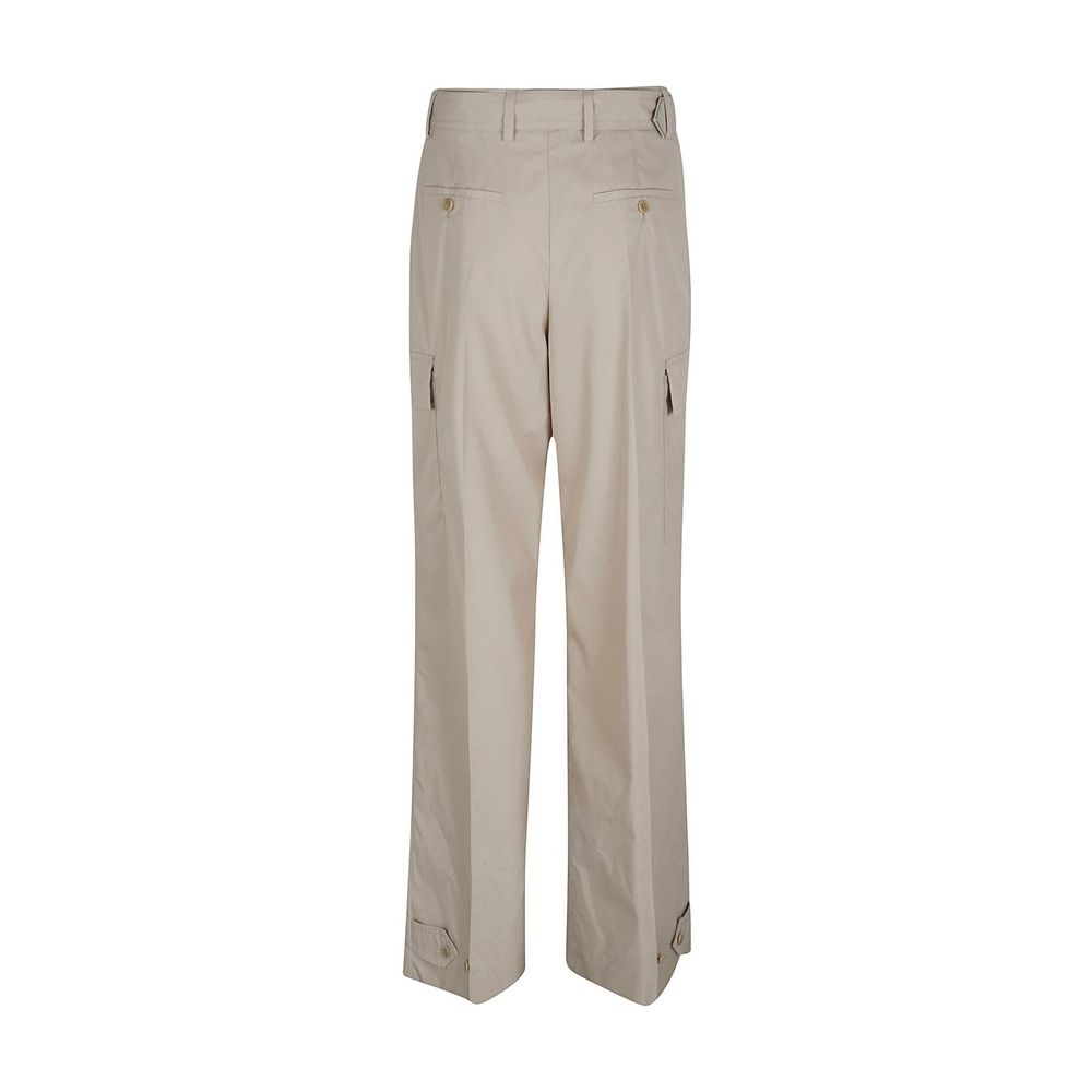 Pantalones cargo de algodón beige Prada