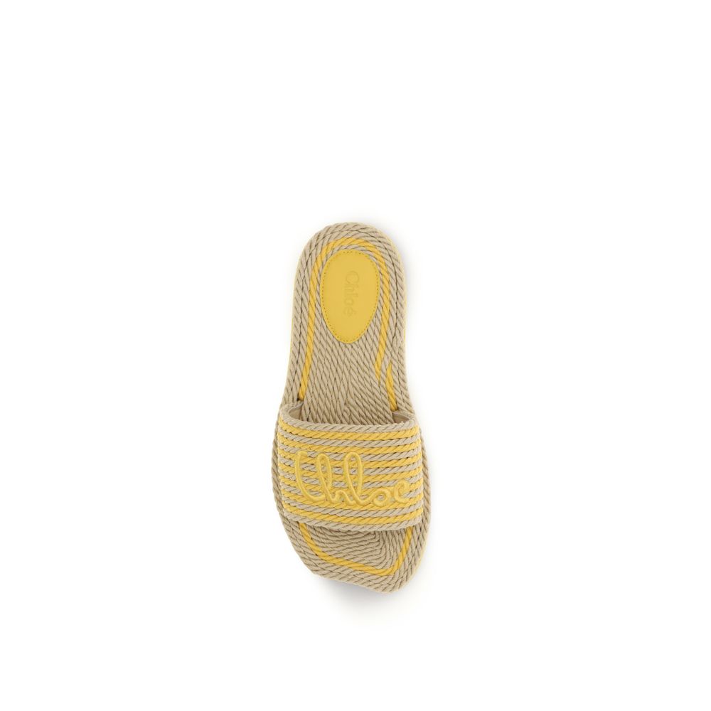 Chloé Beige Lamb Ovis Aries Aries Flate Sandaler