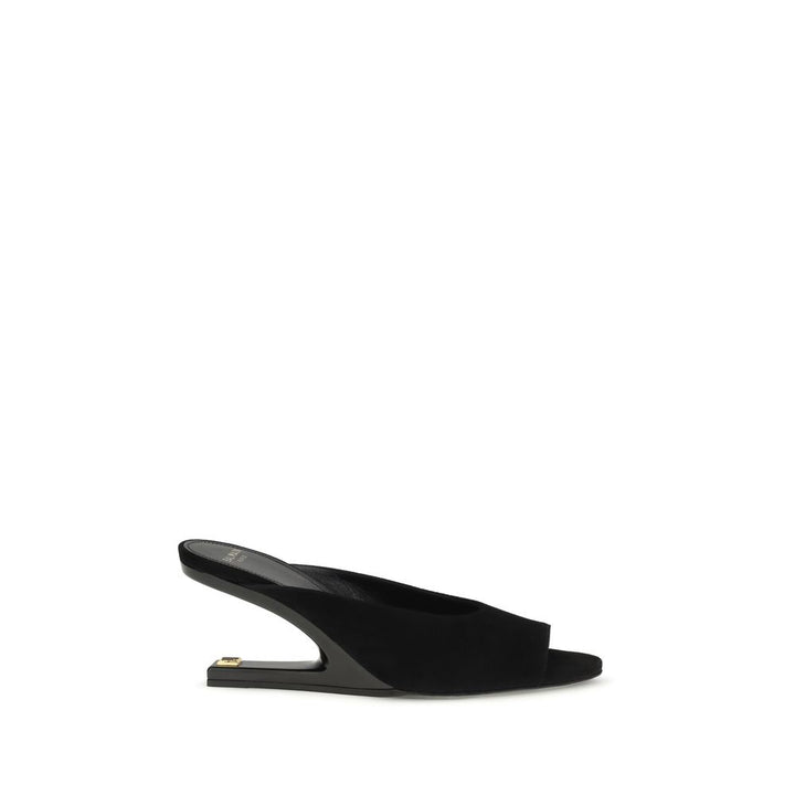 Balmain sorte mules i geiteskinn
