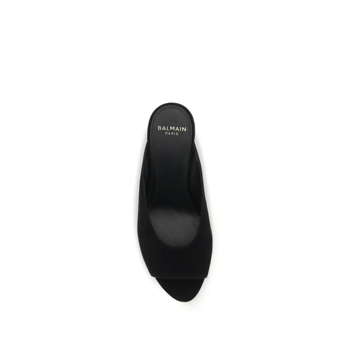 Balmain sorte mules i geiteskinn