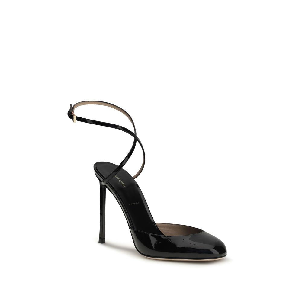 Tom Ford pumps i svart kalveskinn med høy hæl