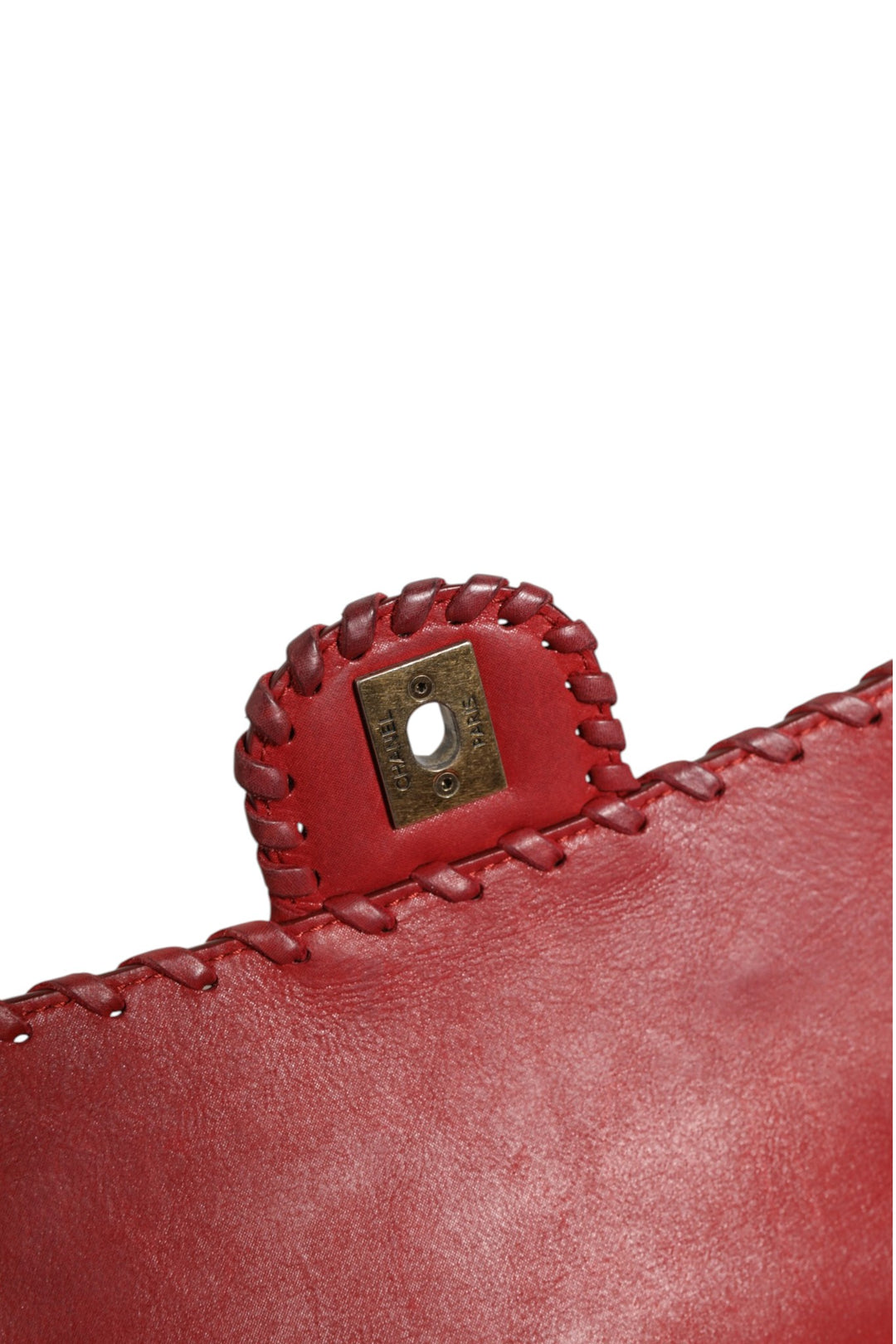 Chanel Mini Flap Bag Lammeskinn Flettet Kalveskinn Gullfarget Metall