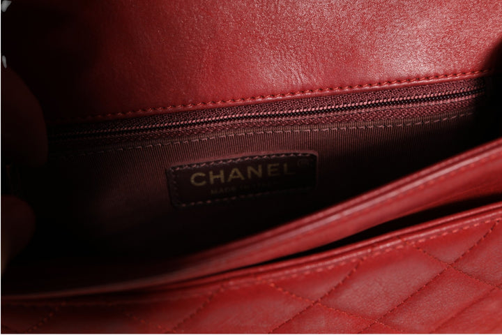 Chanel Mini Flap Bag Lammeskinn Flettet Kalveskinn Gullfarget Metall
