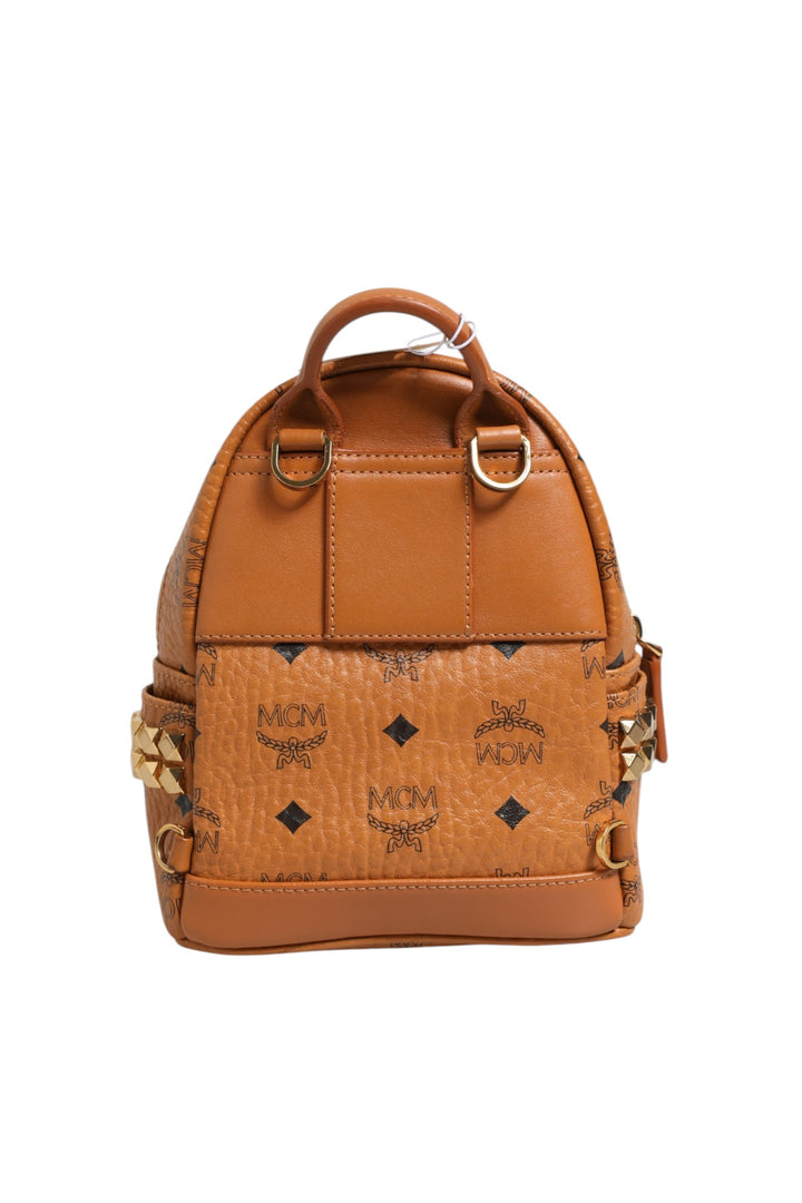 MCM Stark Mini Ryggsekk i Visetos Cognac