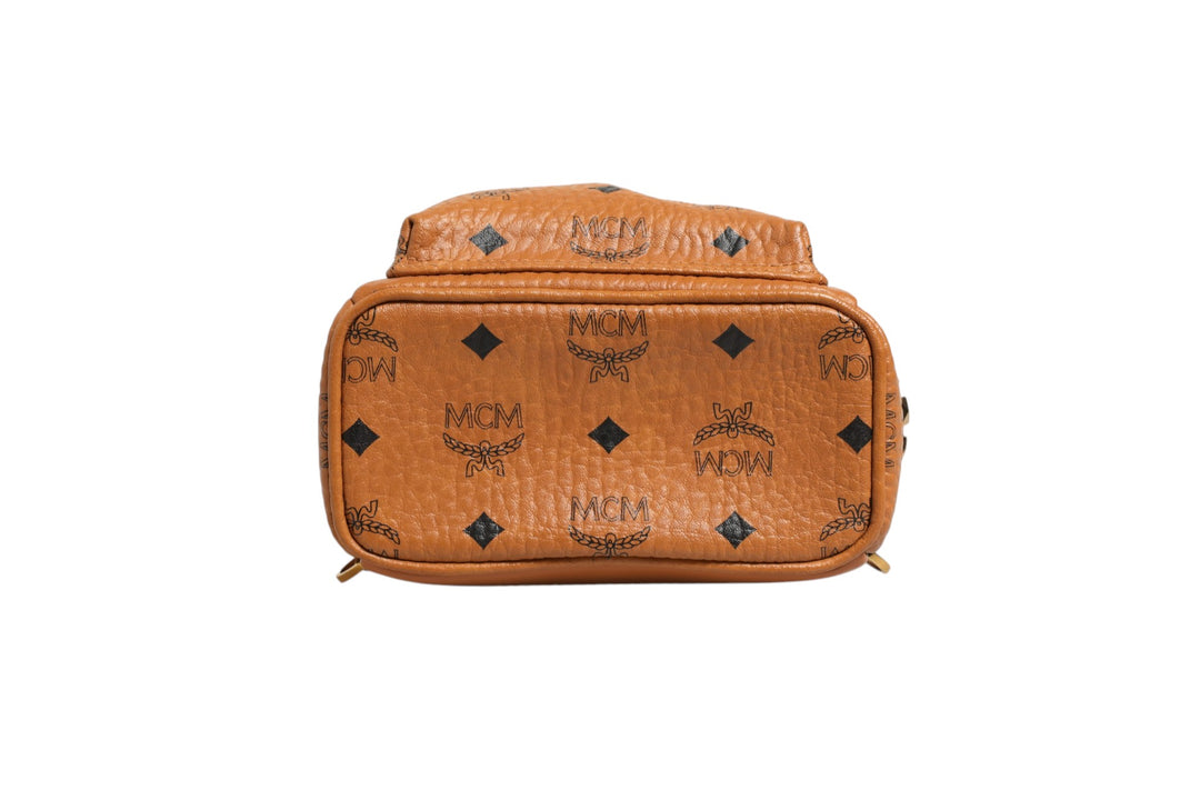 MCM Stark Mini Ryggsekk i Visetos Cognac