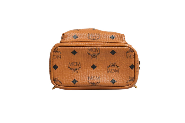 MCM Stark Mini Ryggsekk i Visetos Cognac