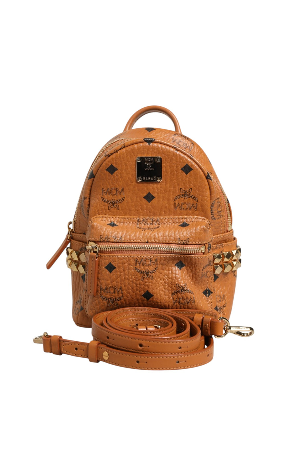 MCM Stark Mini Ryggsekk i Visetos Cognac