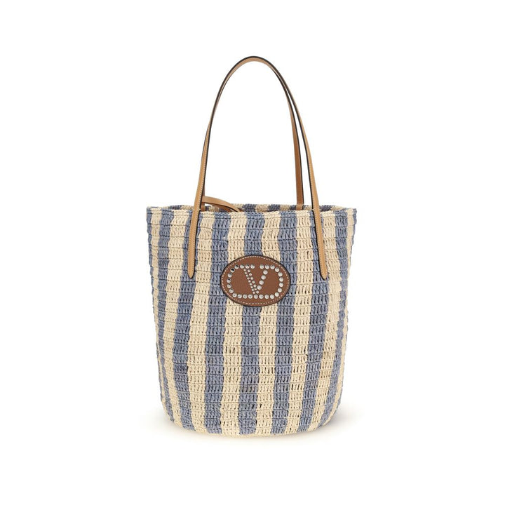 Valentino Garavani Kurvveske i Flerfarget Raffia